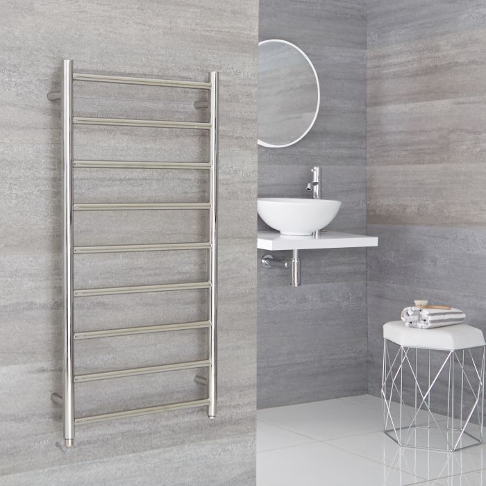 Milano Esk Electric - Stainless Steel Flat Heated Towel Rail - 1000mm x 500mm