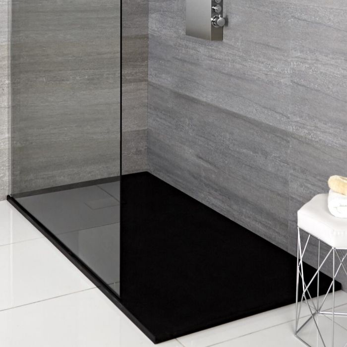 Milano Rasa - Anthracite Slate Effect Shower Tray - Choice of Size and Riser Kit