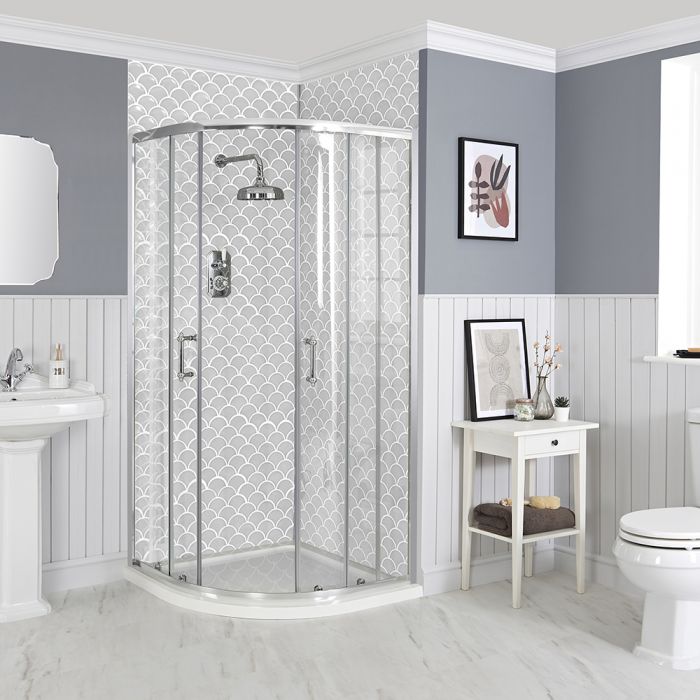 Milano Langley - Traditional Quadrant Shower Enclosure with Tray - Choice of Sizes
