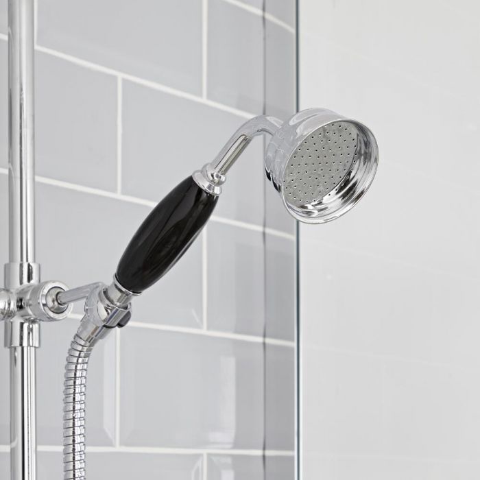 Milano Elizabeth - Traditional Large Brass Hand Shower - Chrome and Black
