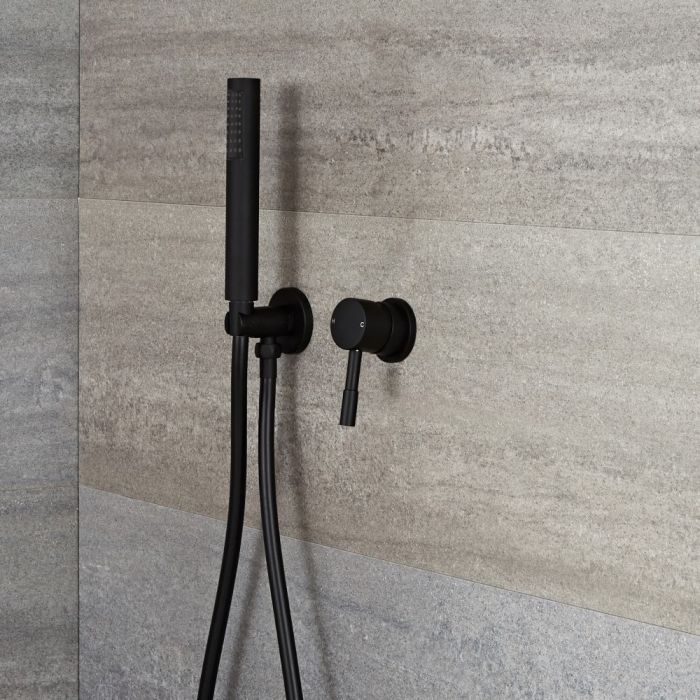 Milano Nero - Black Shower with Pencil Hand Shower Kit (1 Outlet)