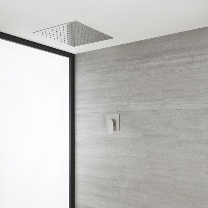 Milano Hunston - Brushed Nickel Shower with Recessed Shower Head (1 Outlet)