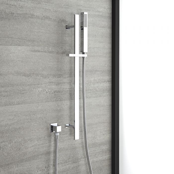 Milano Arvo - Modern Riser Rail Kit with Hand Shower and Outlet Elbow - Chrome