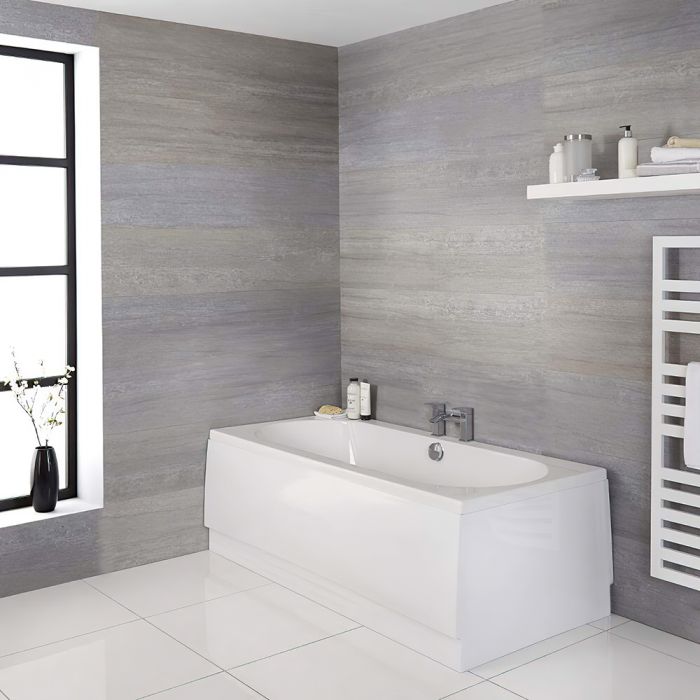 Milano Overton - White Modern Standard Double Ended Bath - Choice of Sizes