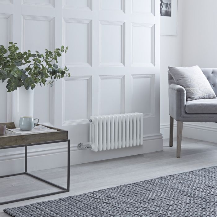 Milano Windsor - Traditional White 3 Column Electric Radiator - 300mm x 605mm (Horizontal) - with Choice of Wi-Fi Thermostat