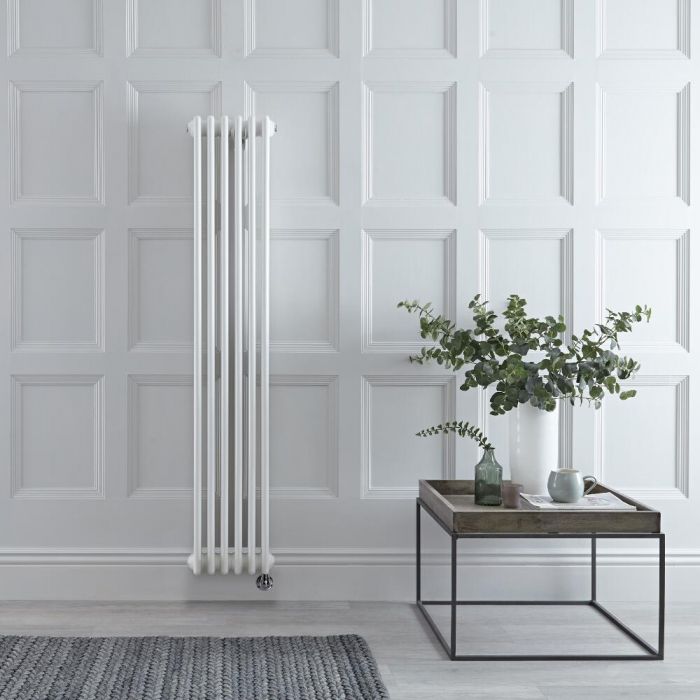 Milano Windsor - White Vertical Traditional Electric Column Radiator - 1500mm x 290mm (Double Column) - Choice of Wi-Fi Thermostat