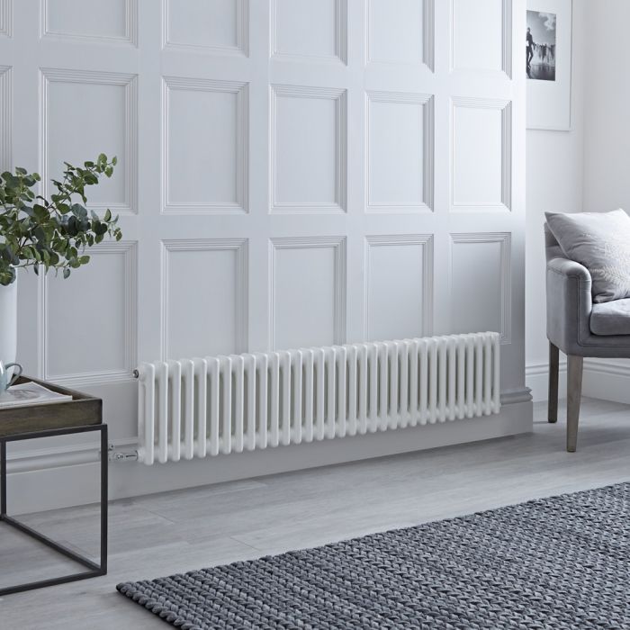 Milano Windsor - Traditional 33 x 2 Column Electric Radiator Cast Iron Style White - 300mm x 1505mm - with Choice of Wi-Fi Thermostat