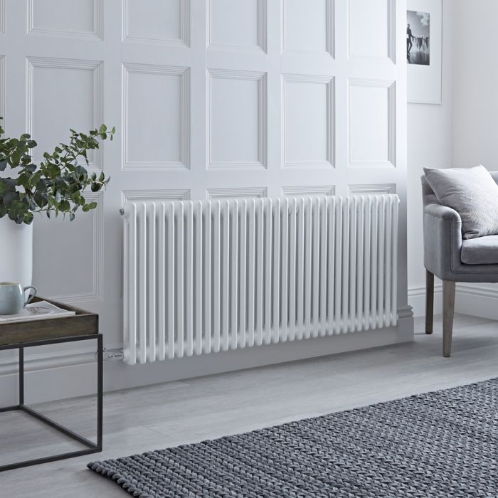 Milano Windsor - Traditional White 2 Column Electric Radiator - 600mm x 1505mm (Horizontal) - with Choice of Wi-Fi Thermostat