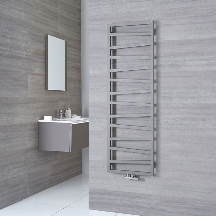 Terma ZigZag - Silver Vertical Heated Towel Rail - 1545mm x 500mm