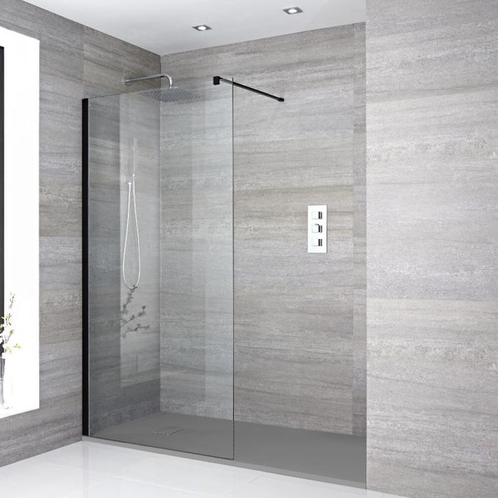 Milano Nero - Walk-In Shower Enclosure with Slate Tray - Choice of Sizes