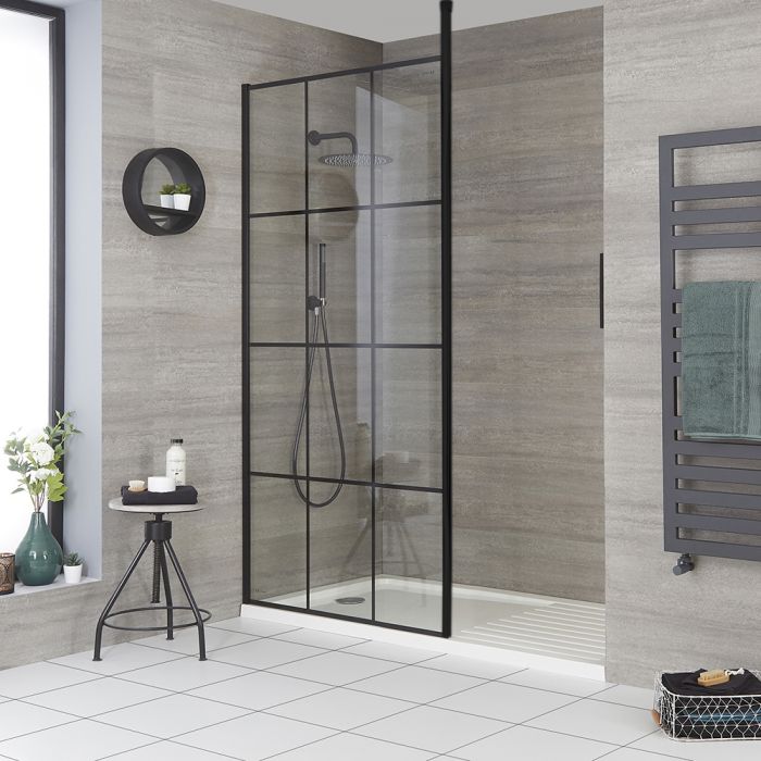 Milano Barq - Modern Walk-In Shower Enclosure with Tray - Choice of Sizes