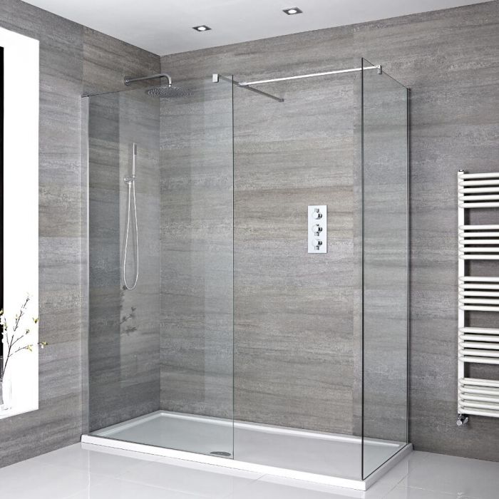 Milano Portland - Corner Walk-In Shower Enclosure with Tray - Choice of Sizes
