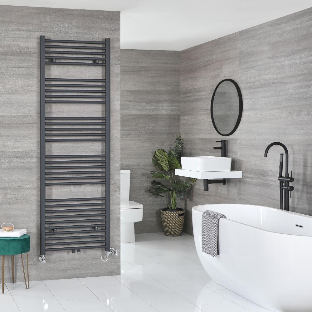 Milano Neva Dual Fuel - Anthracite Heated Towel Rail - Choice of Size