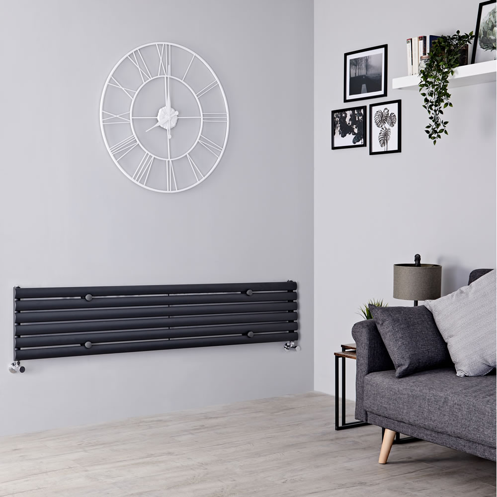 Milano Aruba - Anthracite Horizontal Designer Radiator - 354mm x 1600mm