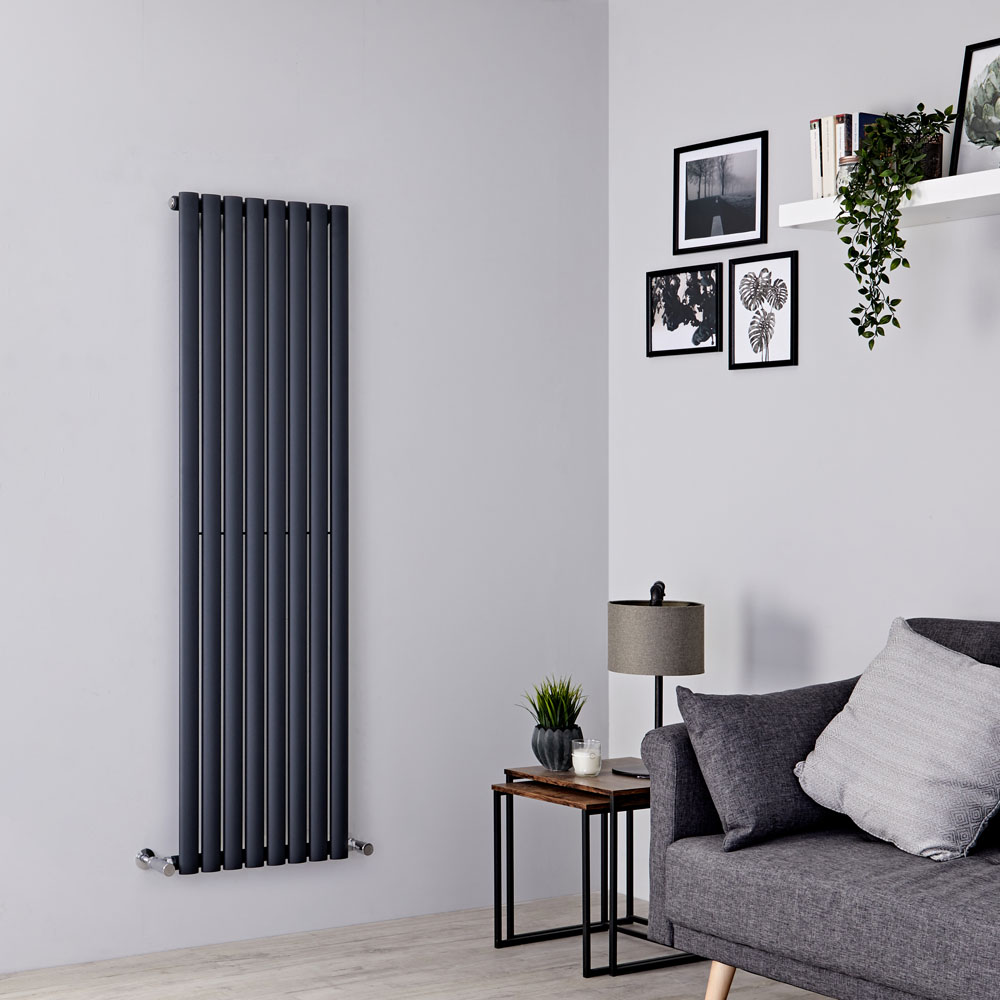 Milano Aruba - Anthracite Vertical Designer Radiator - 1600mm x 472mm