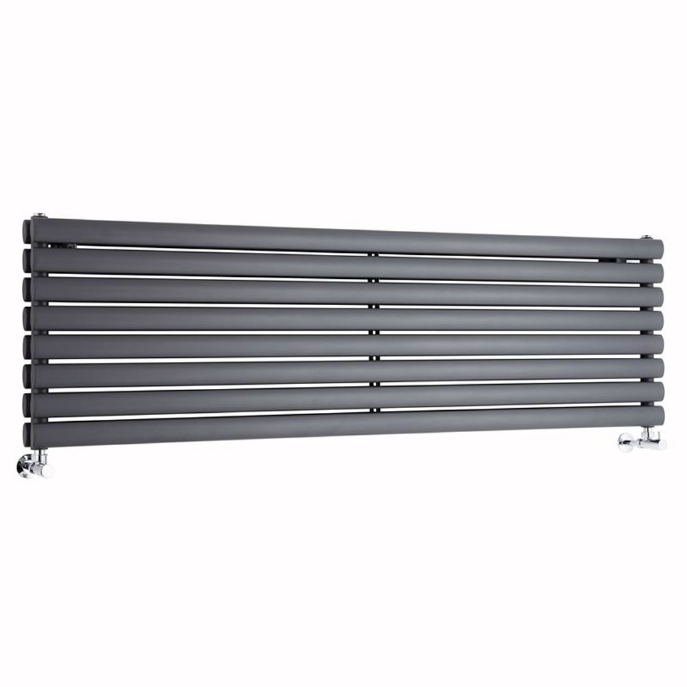 Milano Aruba - Luxury Anthracite Horizontal Designer Double Radiator 472mm x 1600mm