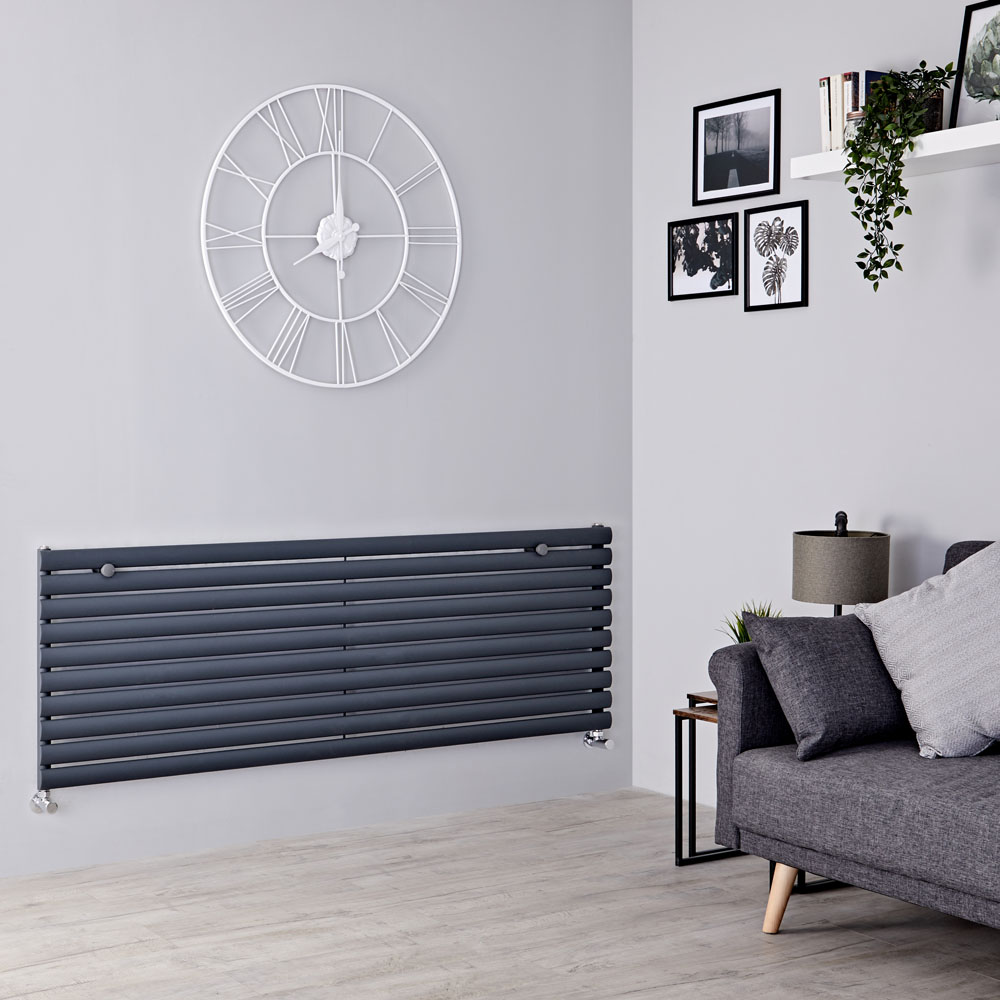 Milano Aruba - Anthracite Horizontal Designer Radiator - 590mm x 1600mm