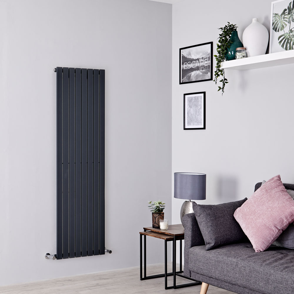 Milano Capri - Anthracite Flat Panel Vertical Designer Radiator - 1600mm x 472mm
