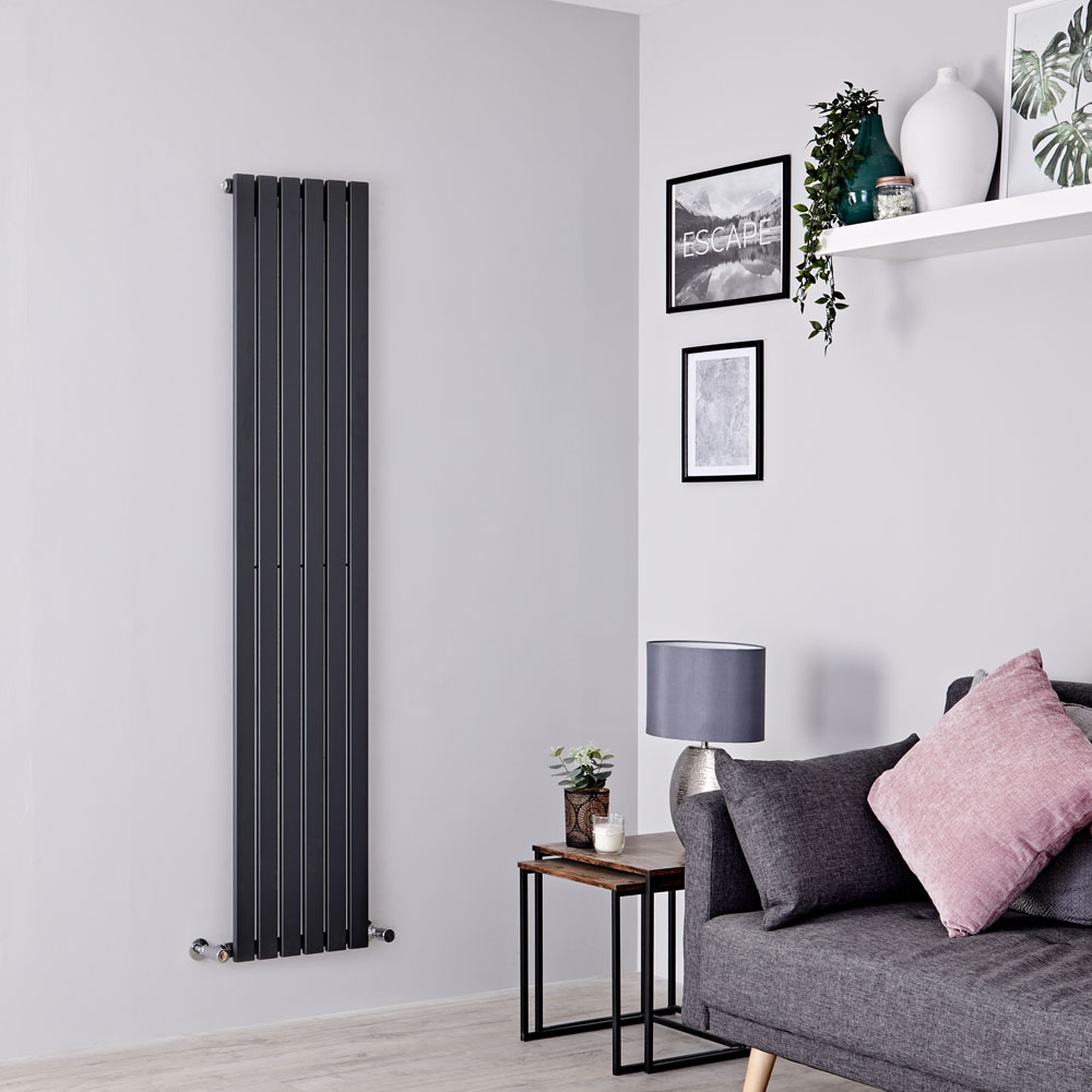 Milano Capri - Anthracite Flat Panel Vertical Designer Radiator - 1600mm x 354mm