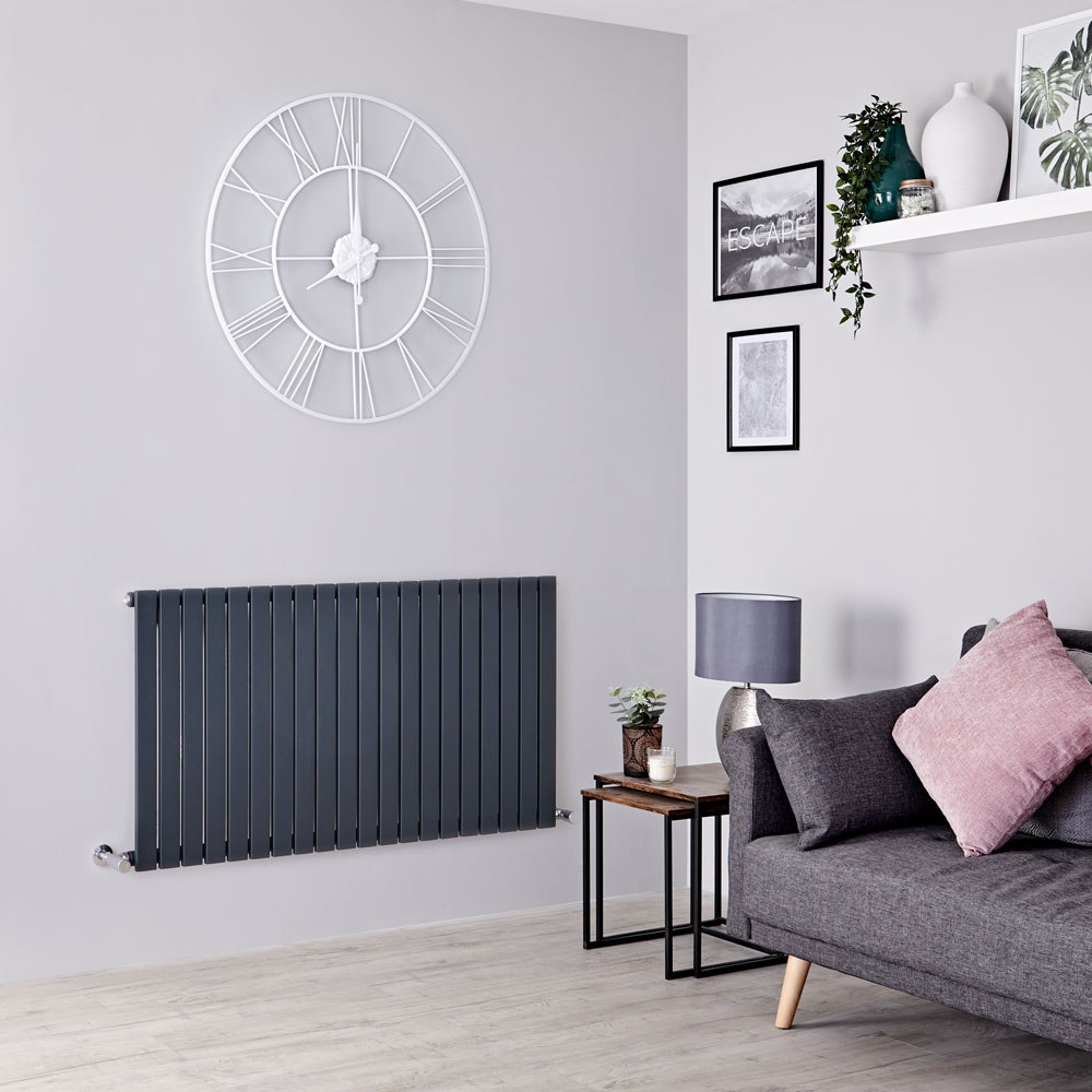 Milano Capri - Anthracite Flat Panel Horizontal Designer Radiator - 635mm x 1180mm