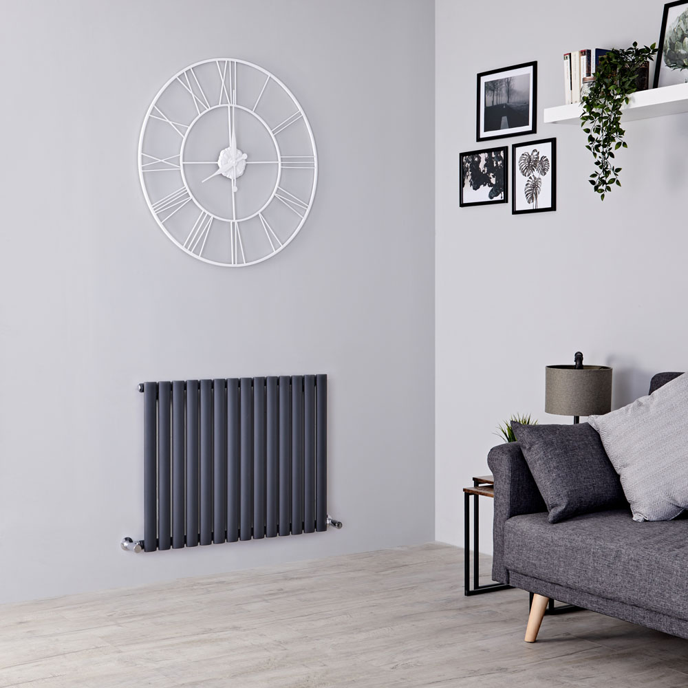 Milano Aruba - Anthracite Horizontal Designer Radiator - 635mm x 834mm