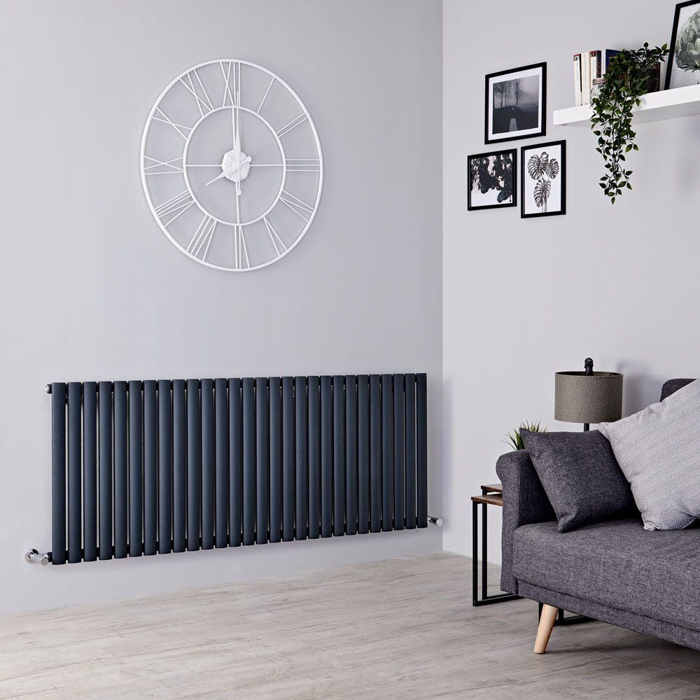 Milano Aruba - Anthracite Horizontal Designer Radiator - 635mm x 1647mm