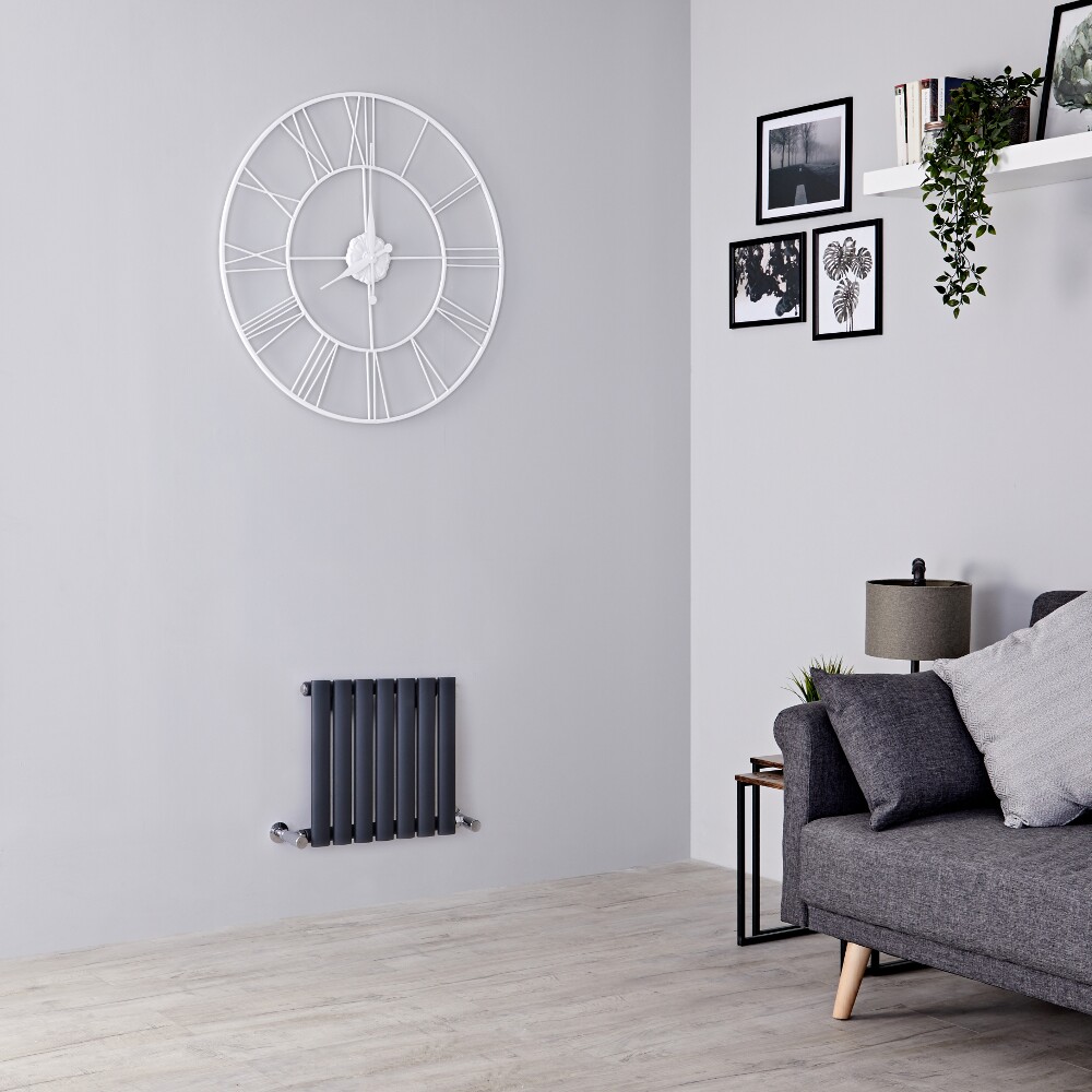 Milano Aruba - Anthracite Horizontal Designer Radiator - 400mm x 415mm