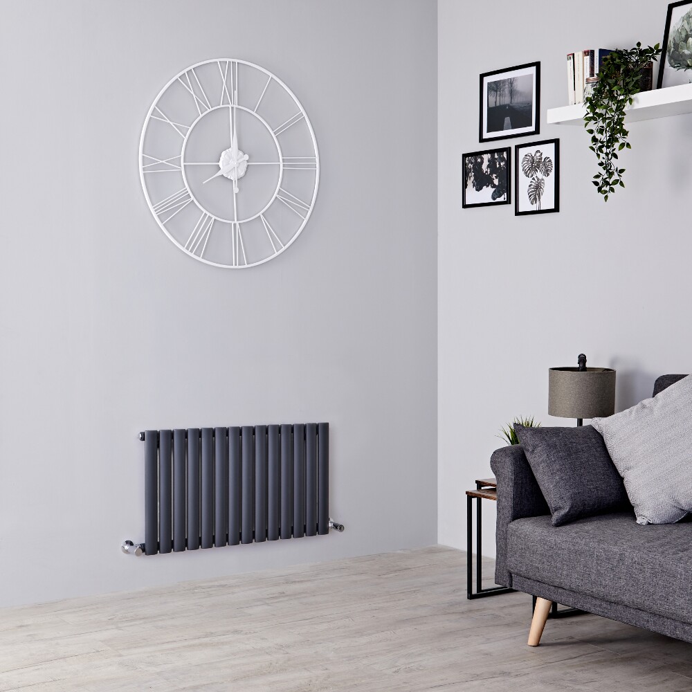 Milano Aruba - Anthracite Horizontal Designer Radiator - 400mm x 834mm