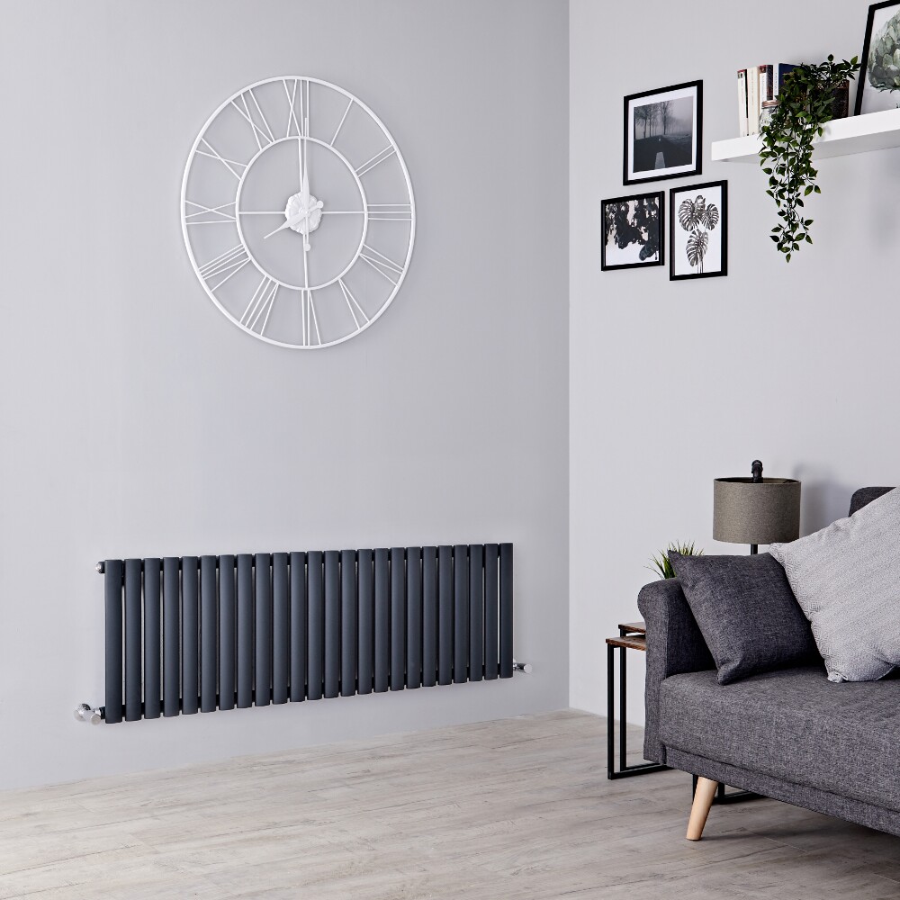 Milano Aruba - Anthracite Horizontal Designer Radiator - 400mm x 1411mm