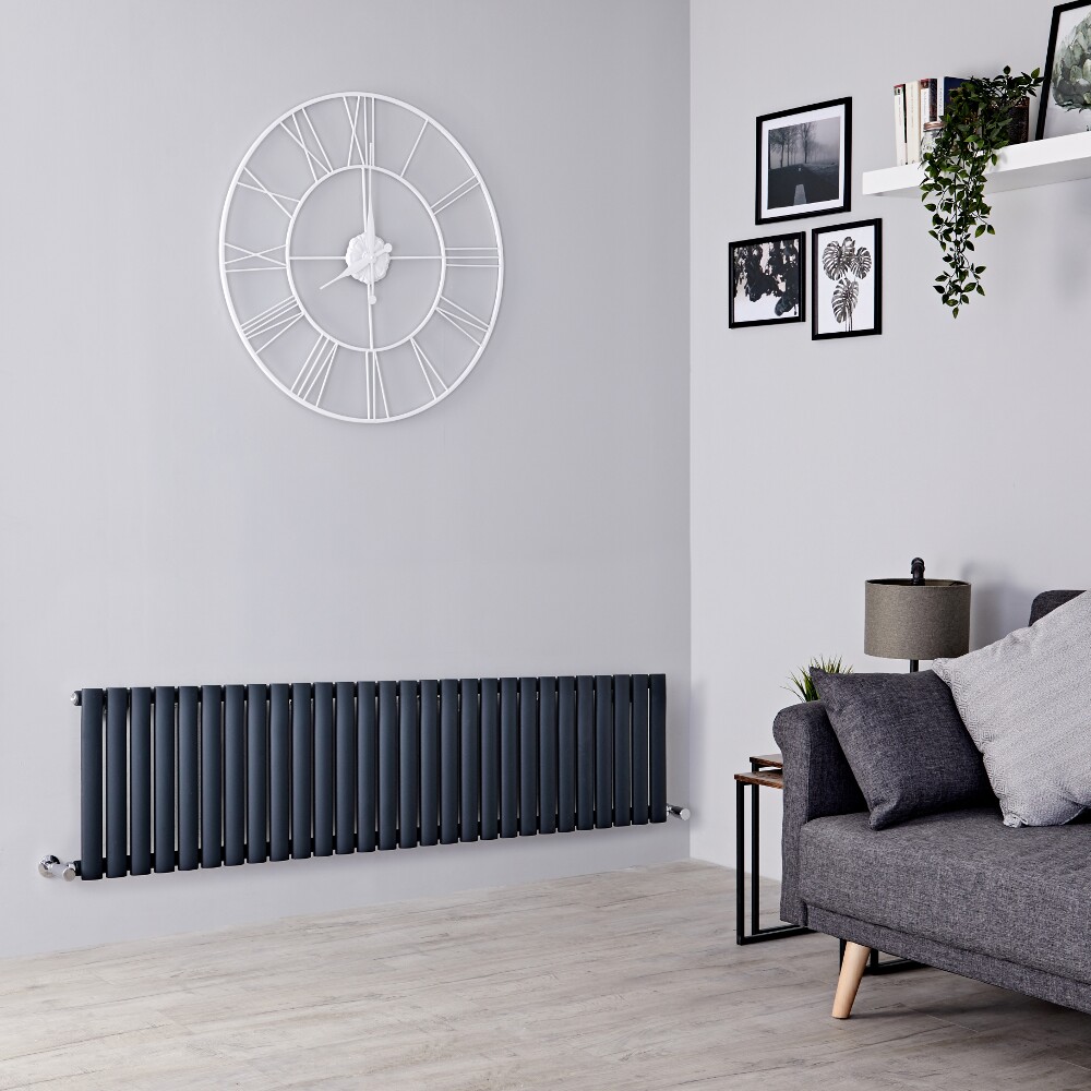 Milano Aruba - Anthracite Horizontal Designer Radiator - 400mm x 1647mm
