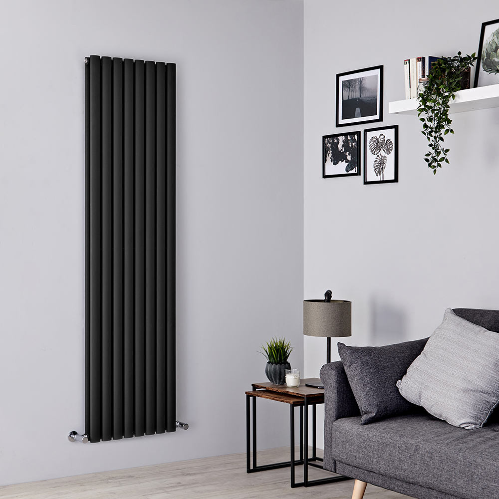 Milano Aruba - Black Vertical Designer Radiator - All Sizes