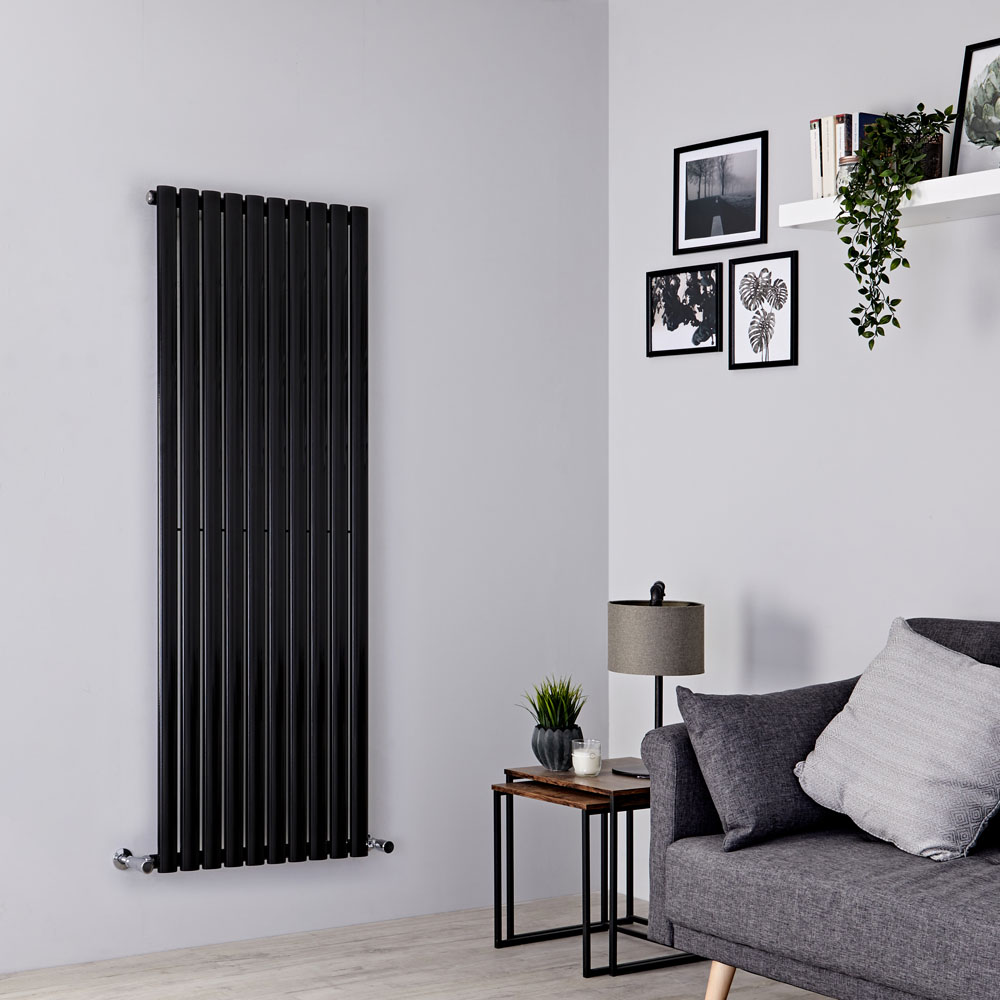 Milano Aruba - Black Vertical Designer Radiator - 1600mm x 590mm