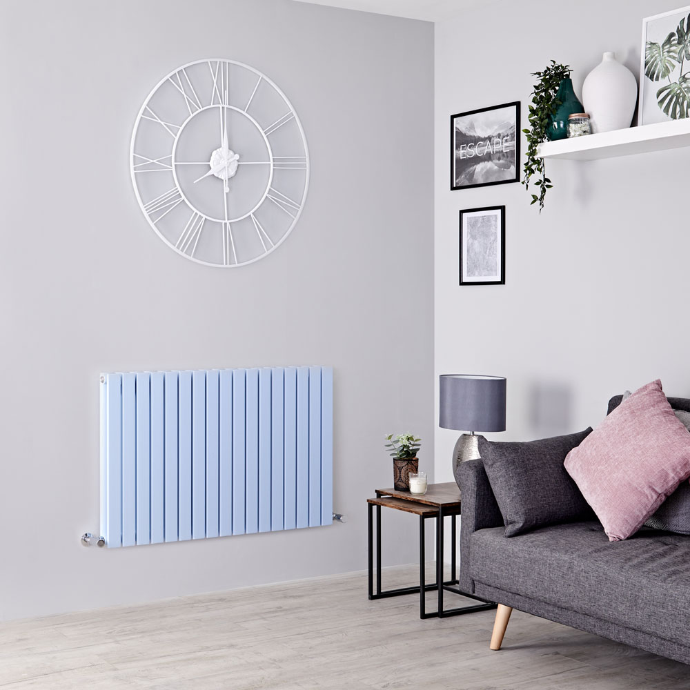 Milano Capri - Baby Blue Flat Panel Horizontal Designer Radiator - 635mm x 1000mm (Double Panel)
