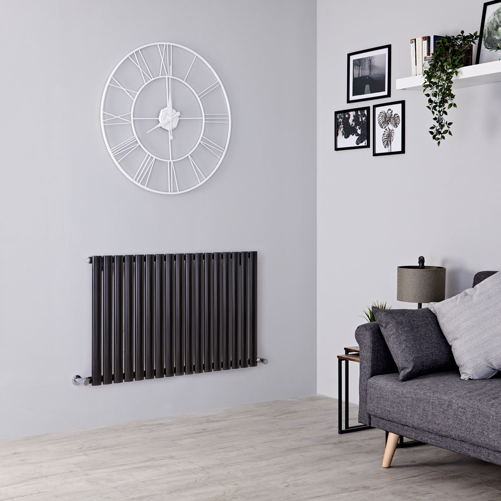 Milano Aruba - Black Horizontal Designer Radiator - 635mm x 1000mm