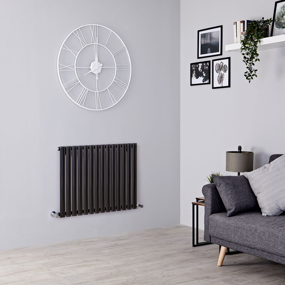 Milano Aruba - Black Horizontal Designer Radiator - 635mm x 834mm