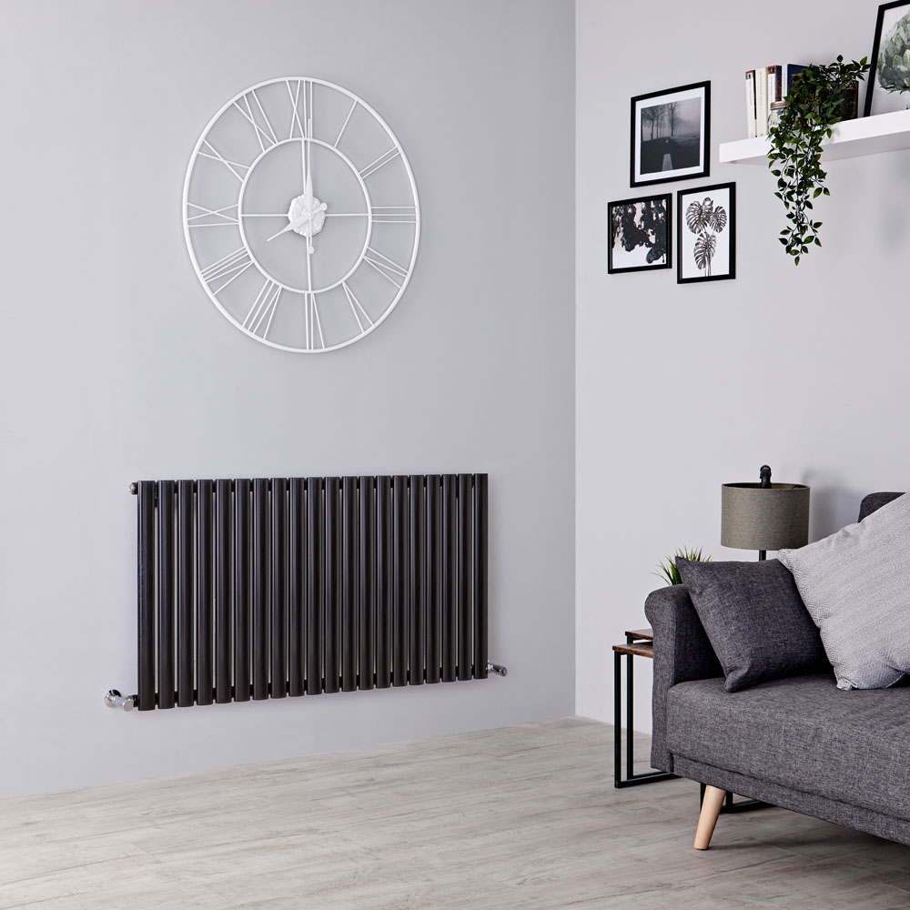 Milano Aruba - Black Horizontal Designer Radiator - 635mm x 1180mm