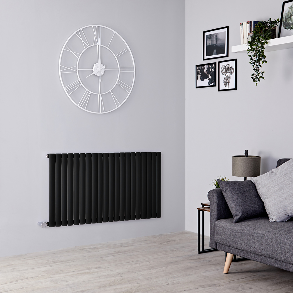 Milano Aruba Electric - Black Horizontal Designer Radiator - 635mm x 1180mm