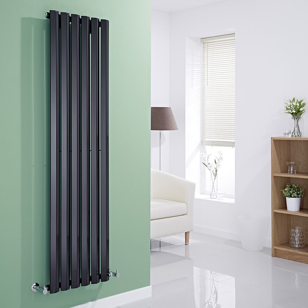Milano Viti - Black Diamond Panel Vertical Designer Radiator - 1600mm x 420mm