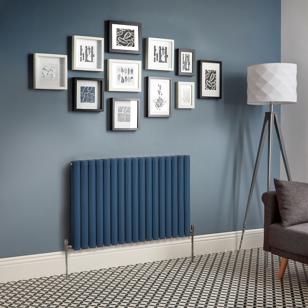 Milano Aruba - Dark Blue Horizontal Designer Radiator (Double Panel) - All Sizes