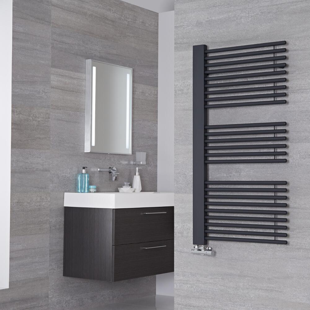 Lazzarini Way Grando - Anthracite Designer Heated Towel Rail - 1190mm x 600mm