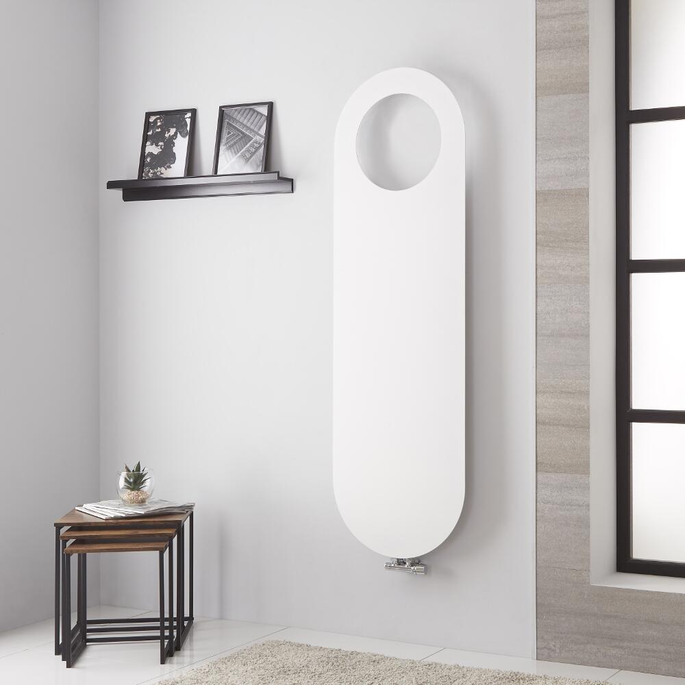 Lazzarini Way Vulcano - White Vertical Designer Radiator - 1595mm x 490mm