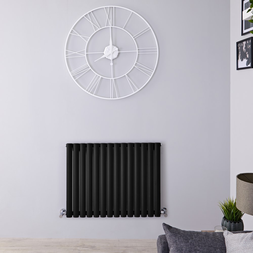 Milano Aruba Electric - Black Horizontal Designer Radiator - 635mm x 834mm