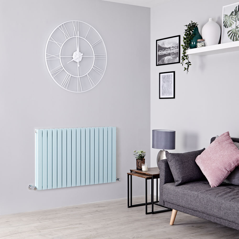 Milano Capri - Light Mint Green Flat Panel Horizontal Designer Radiator - 635mm x 1000mm (Double Panel)