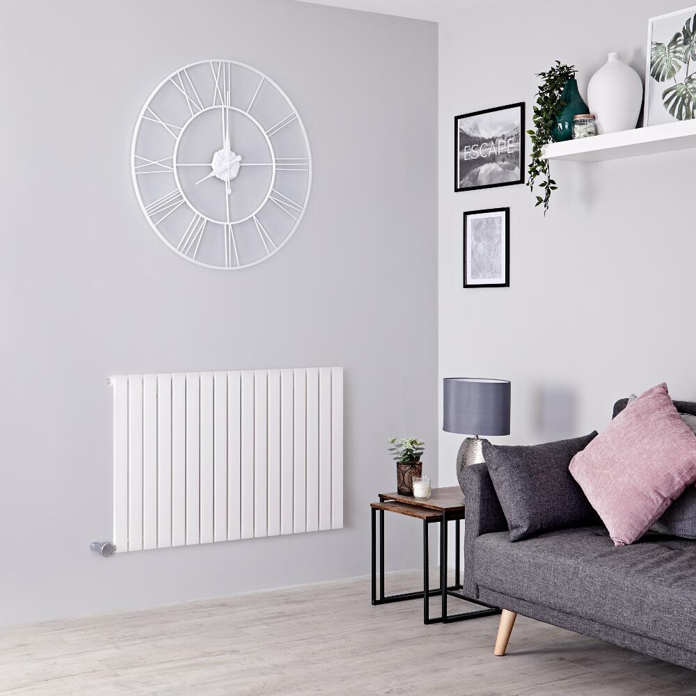 Milano Capri Electric - White Flat Panel Horizontal Designer Radiator - 635mm x 1000mm