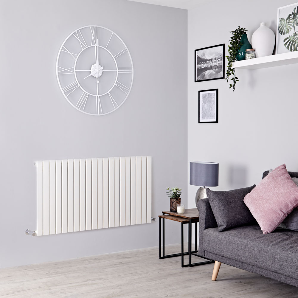 Milano Capri - White Flat Panel Horizontal Designer Radiator - 635mm x 834mm