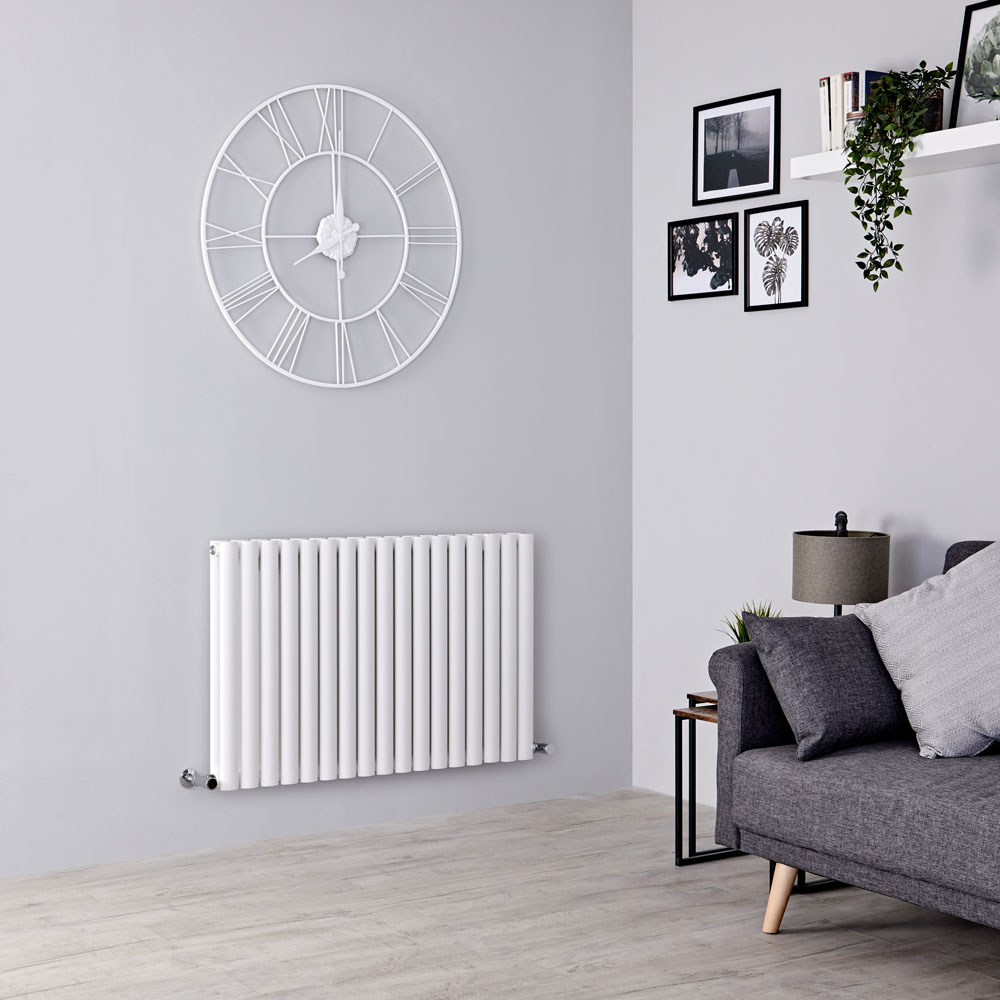 Milano Aruba - White Horizontal Designer Radiator - 635mm x 1000mm (Double Panel)