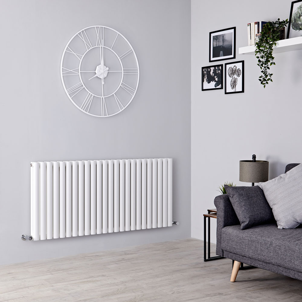 Milano Aruba - White Horizontal Designer Radiator - 635mm x 1411mm (Double Panel)