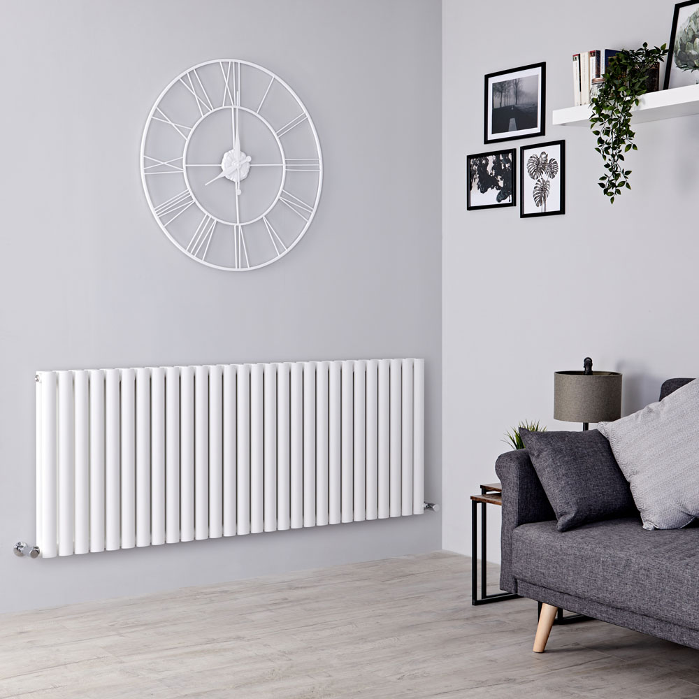 Milano Aruba - White Horizontal Designer Radiator - 635mm x 1647mm (Double Panel)