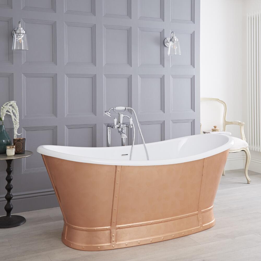 Milano Cartmel - Copper Traditional Double-Ended Freestanding Slipper Bath - 1680mm x 780mm