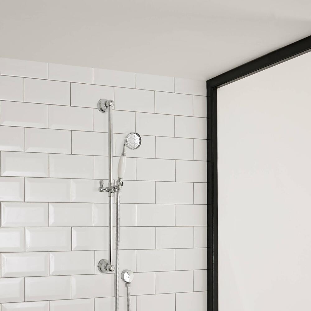 Hudson Reed Chrome Traditional Shower Slider Rail Kit